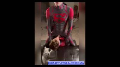 Suction and throat fuck: 2 Guys in Superman Suits - boyfriendtv.com