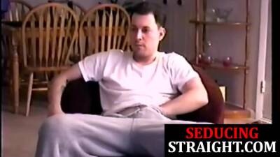 Straight jock masturbates before sucked off by DILF - boyfriendtv.com