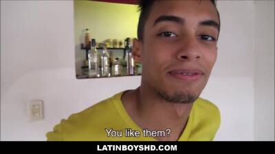 Latin Twink In Braces Fucked By Two Straight Guys For Money POV - boyfriendtv.com