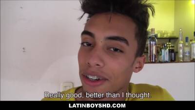 Latin Twink In Braces Fucked By Two Straight Guys For Money POV - boyfriendtv.com