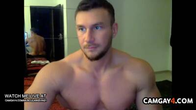 Muscled and handsome guy strokes his cock - boyfriendtv.com