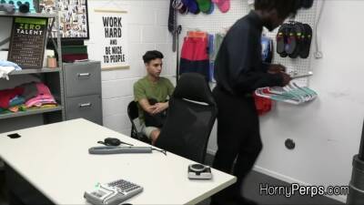 BBC guard barebacks twink thieves at the backoffice - boyfriendtv.com