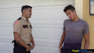 Smoking hot latin teen has to serve a horny gay cop - boyfriendtv.com