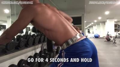 Caged jock workout in gym - boyfriendtv.com
