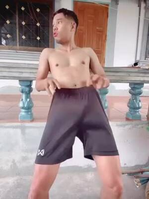 Thai boy outdoor solo cumshot outside the house - boyfriendtv.com - Thailand