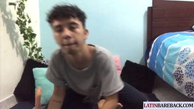 Latino twink using toy and jerking off in solo action - boyfriendtv.com