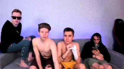 Four twinks enjoy gay group sex party - drtuber.com